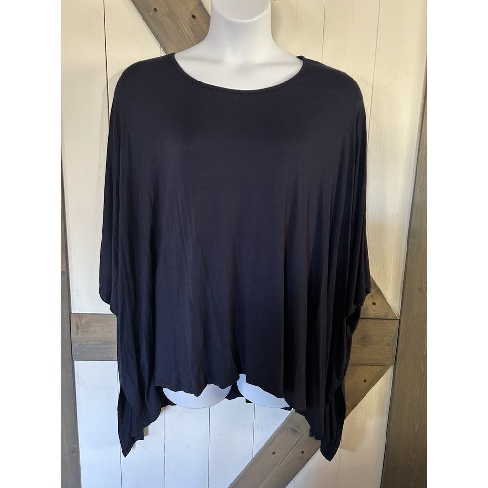 Biagio Plus Size One Size Fits All Soft Navy Blouse